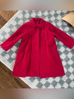 Red Wool Swing Coat